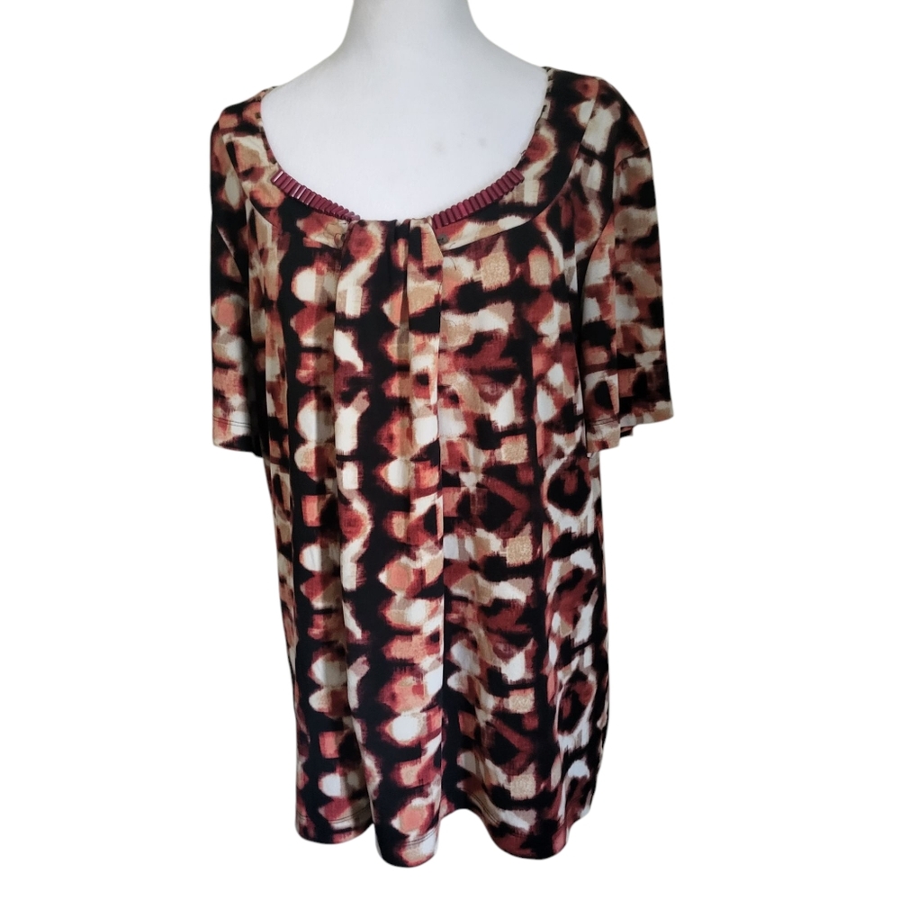 Dana Buchman Top Black/Brown sz L